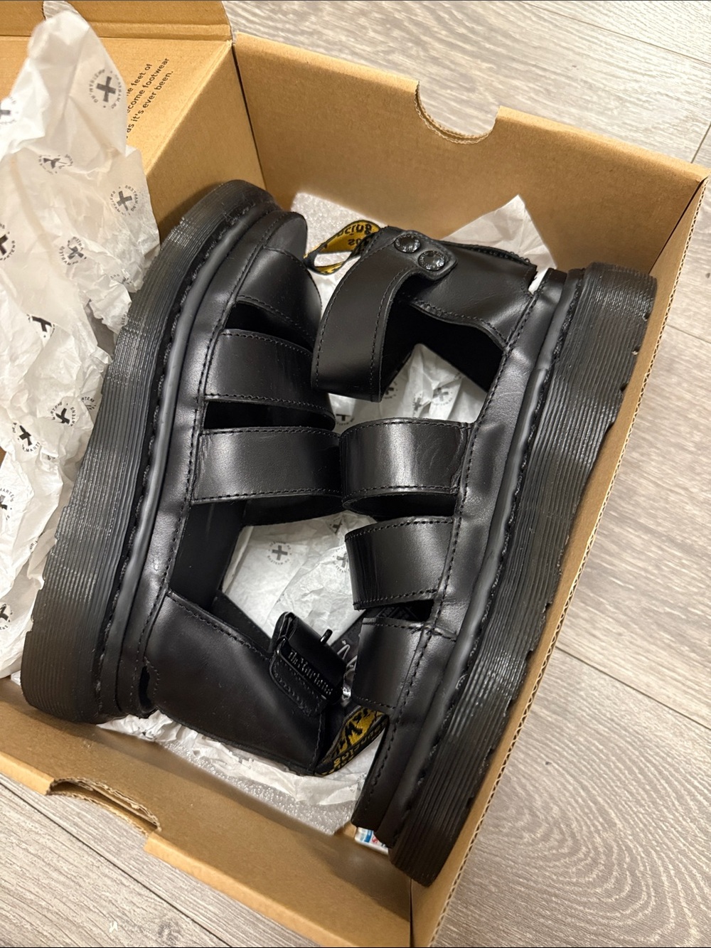 DR MARTENS CLARISSA II WOMEN'S LEATHER PLATFORM SANDALS